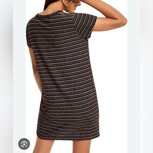 Rosie Harlow Metallic Stretch Tshirt Striped Dress, Size L